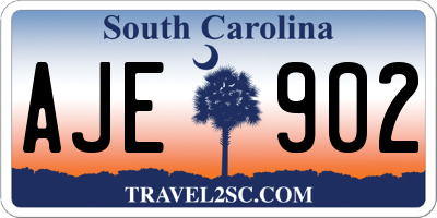SC license plate AJE902