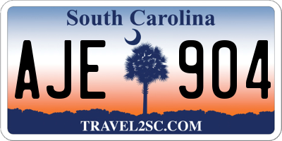 SC license plate AJE904