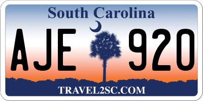 SC license plate AJE920