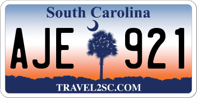 SC license plate AJE921
