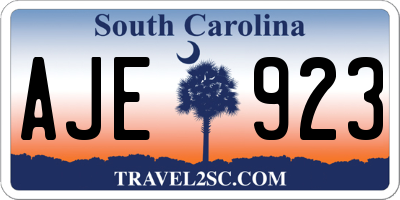 SC license plate AJE923