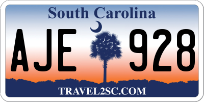SC license plate AJE928