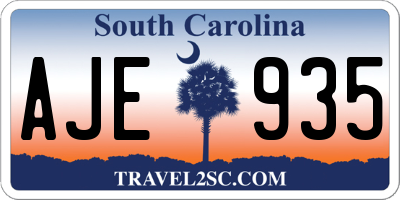 SC license plate AJE935