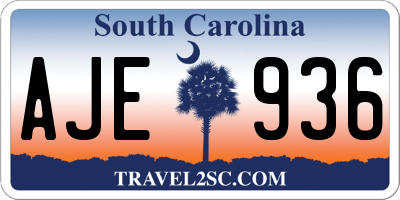 SC license plate AJE936