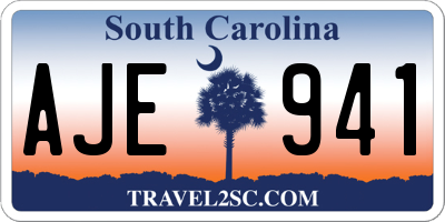 SC license plate AJE941