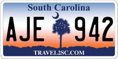 SC license plate AJE942