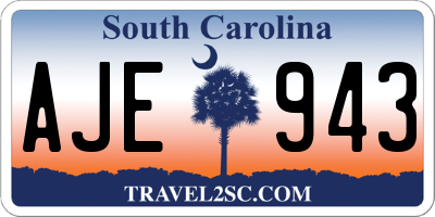 SC license plate AJE943