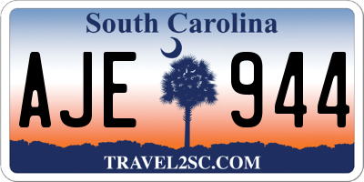 SC license plate AJE944