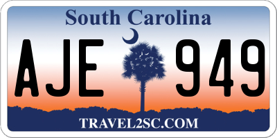SC license plate AJE949
