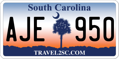 SC license plate AJE950