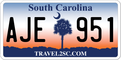 SC license plate AJE951