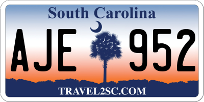 SC license plate AJE952