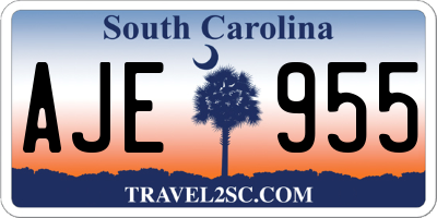 SC license plate AJE955