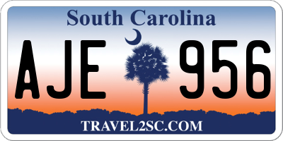 SC license plate AJE956