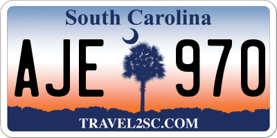 SC license plate AJE970