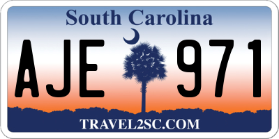 SC license plate AJE971