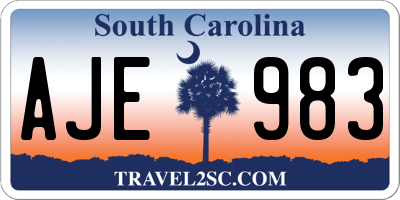 SC license plate AJE983