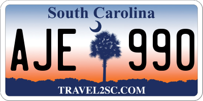 SC license plate AJE990