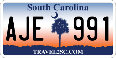 SC license plate AJE991