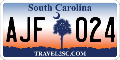SC license plate AJF024