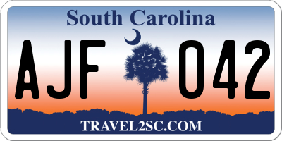 SC license plate AJF042