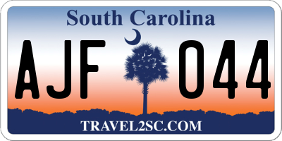 SC license plate AJF044