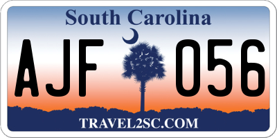 SC license plate AJF056