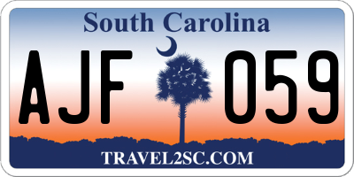 SC license plate AJF059