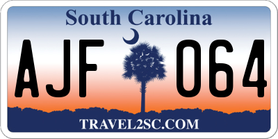 SC license plate AJF064