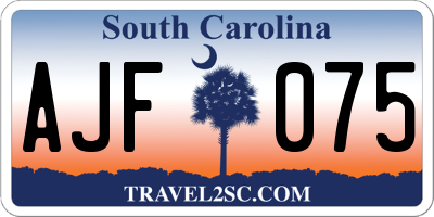SC license plate AJF075