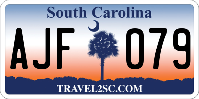 SC license plate AJF079