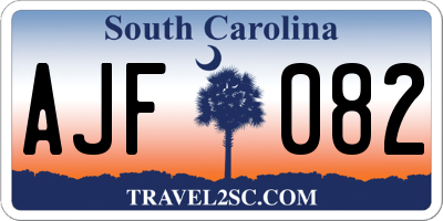 SC license plate AJF082