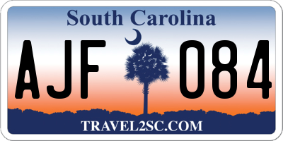 SC license plate AJF084