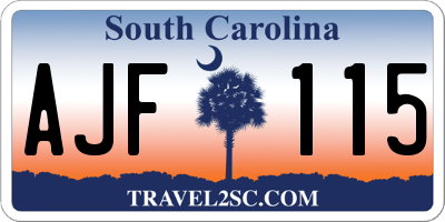 SC license plate AJF115