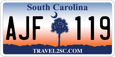 SC license plate AJF119