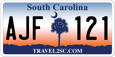 SC license plate AJF121