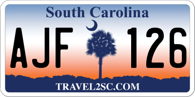 SC license plate AJF126