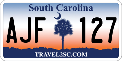 SC license plate AJF127