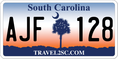 SC license plate AJF128