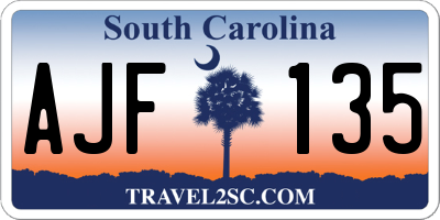 SC license plate AJF135