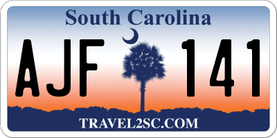 SC license plate AJF141