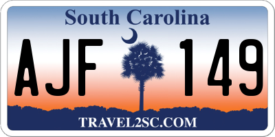 SC license plate AJF149