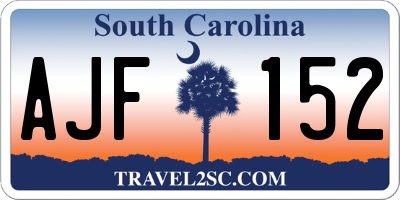 SC license plate AJF152