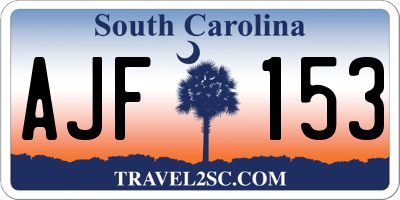 SC license plate AJF153
