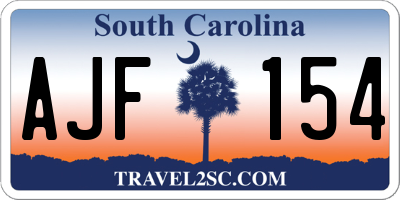 SC license plate AJF154