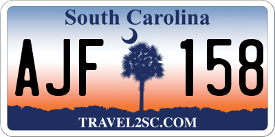 SC license plate AJF158