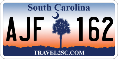 SC license plate AJF162