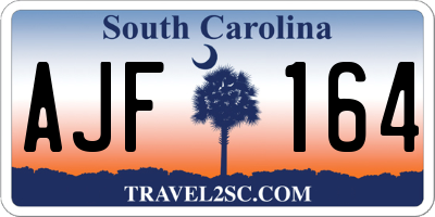 SC license plate AJF164
