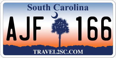 SC license plate AJF166