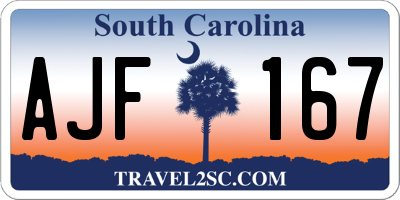 SC license plate AJF167